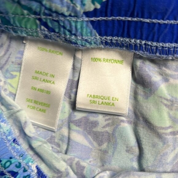 Lilly Pulitzer Katia Shorts size large .. Mermaid Octopus Blue Green - Picture 4 of 4